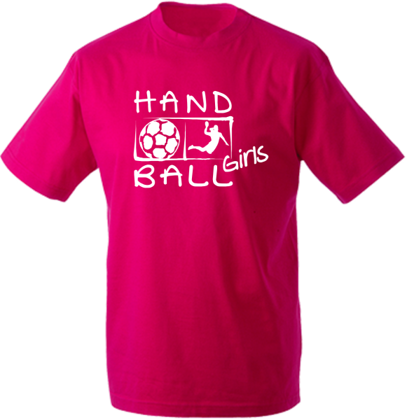 Handballshirt in pink mit weißem Motiv